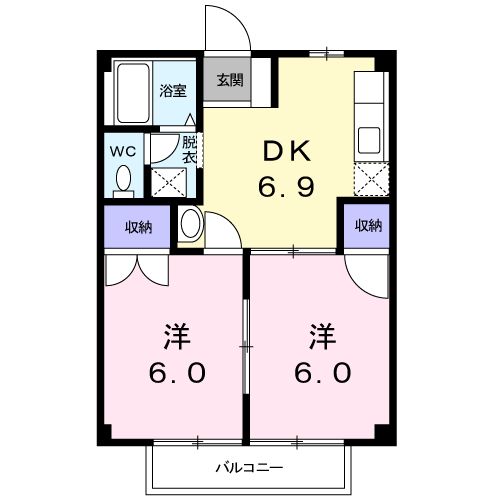 グリーンハイツAの間取り