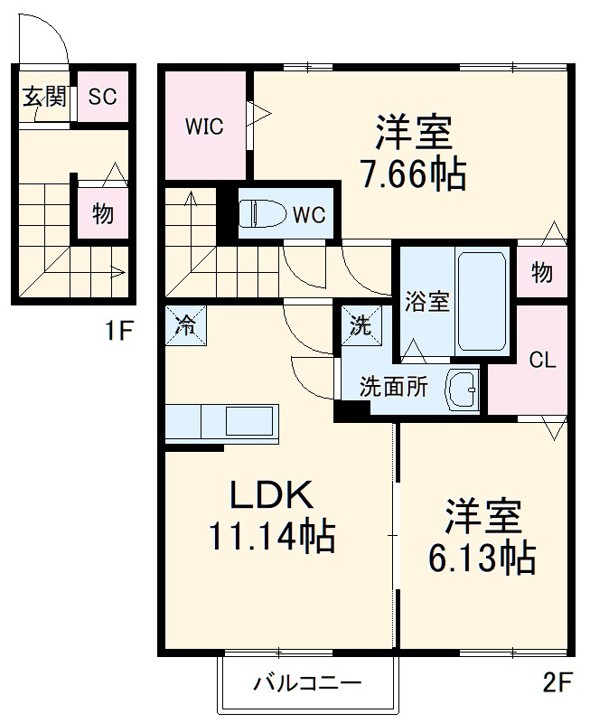 グランパルク東豊 Bの間取り