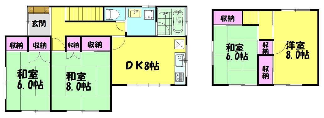 川越市大袋38-8戸建の間取り