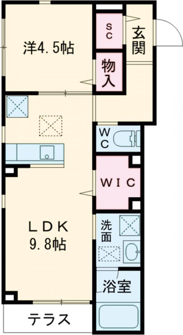 経堂の完工年月(2017年3月)築の賃貸アパートの間取り