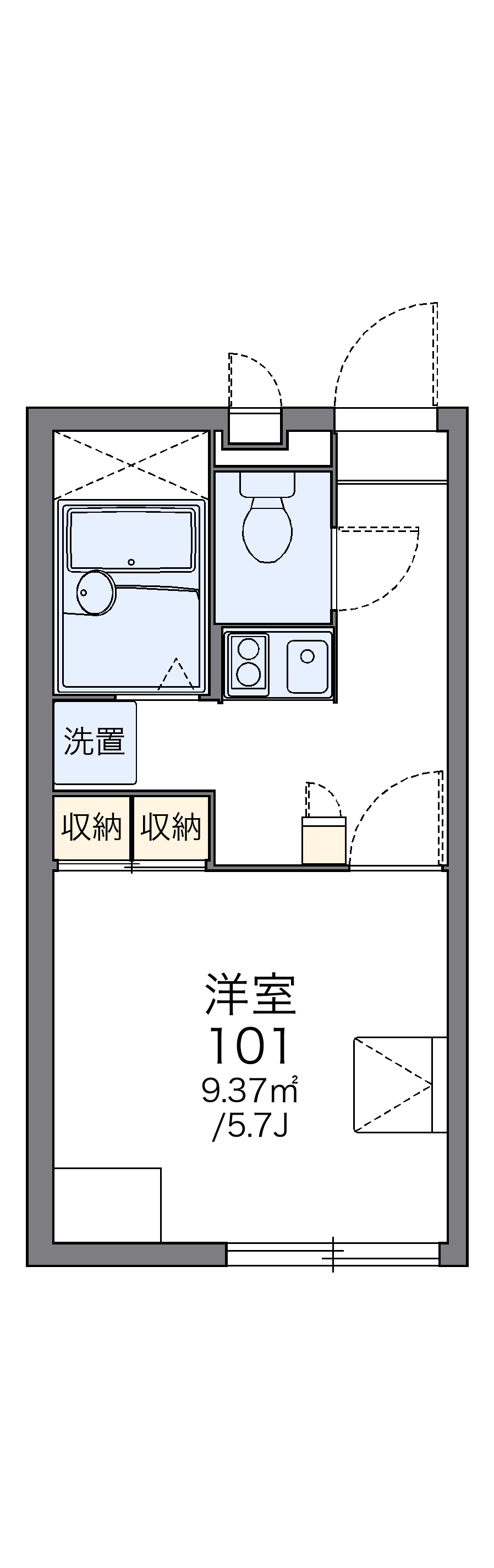レオパレスグリーンビューイワタの間取り