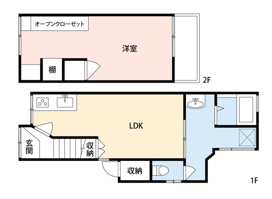 桂稲荷山町M貸家の間取り