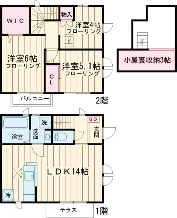小金井市東町1丁目戸建の間取り