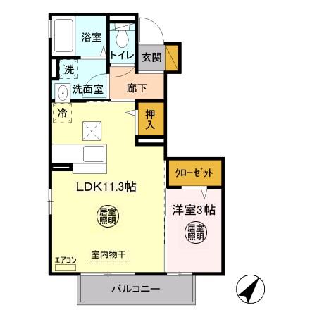 アンジューセオ Aの間取り