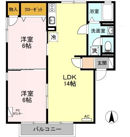 ヴィラ・エスポワール Aの間取り