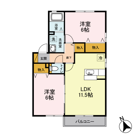 K・フルール Cの間取り