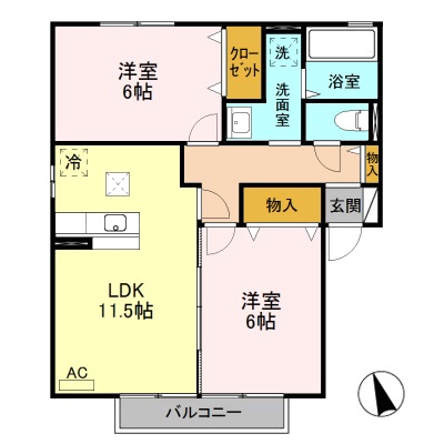 ヴィラージュ・ガーデン A/Bの間取り