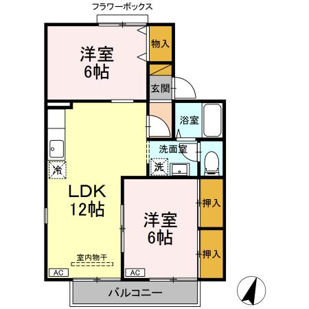 セジュール茂原公園 ABの間取り