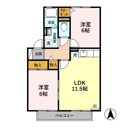 ハイカムールKAWANISIの間取り