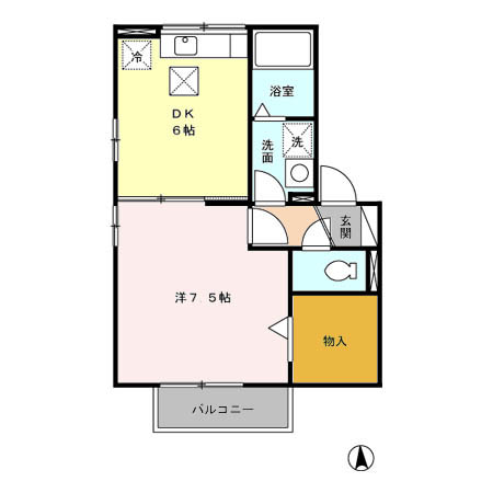 リビングタウン小鹿 Aの間取り