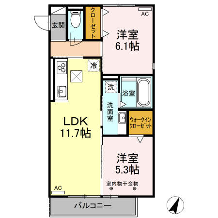 Supreme見付 A棟の間取り
