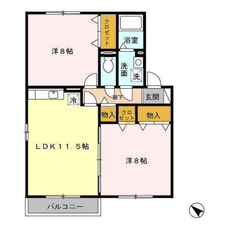 シェルクレール 五番館の間取り