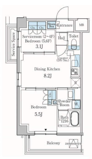 パークアクシス東蒲田・610号室の間取り