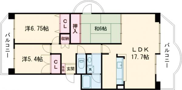 マウントビュー西田中の間取り