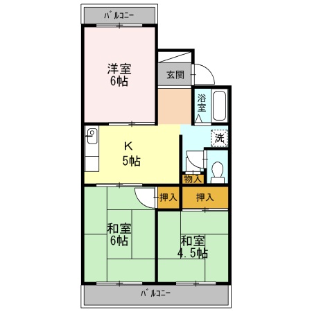 コーポ旭野 B棟の間取り