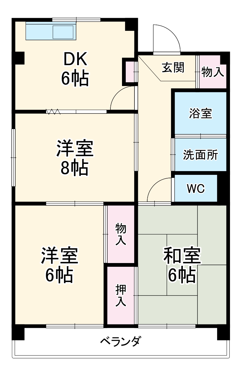 コープ宮後マンションB棟の間取り