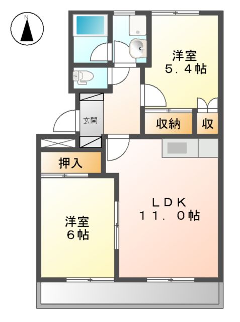 ロイヤルハイツ東中の間取り