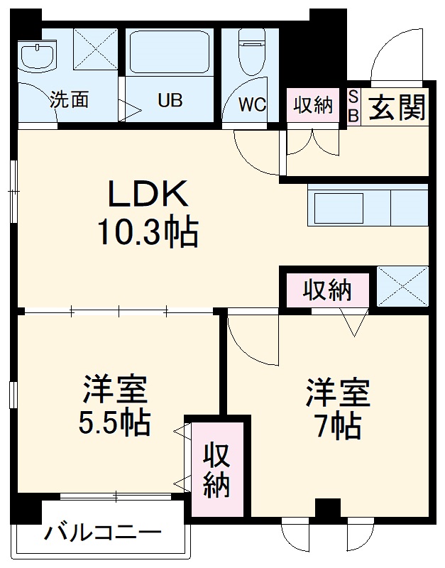 アメニティ幅下の間取り