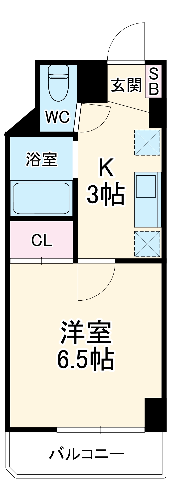 ホリホックイン元浜の間取り