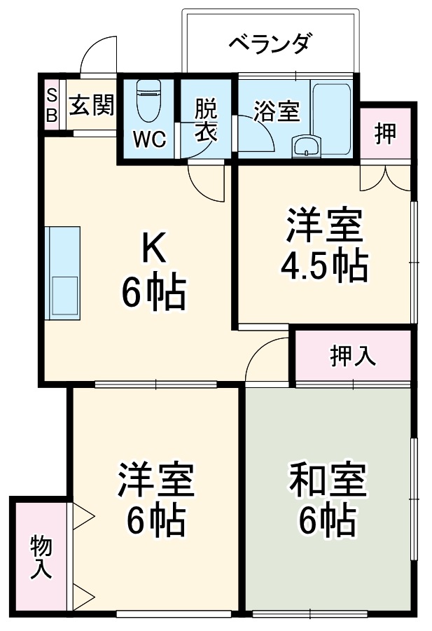 サンドルミ御滝B棟の間取り