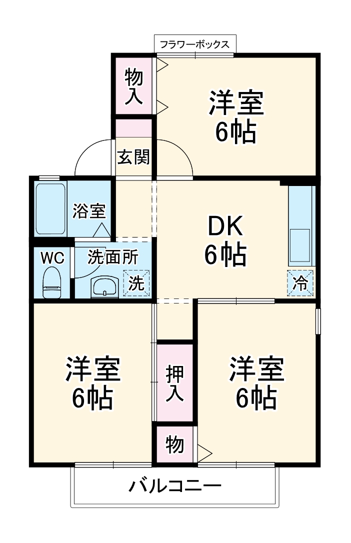 グリーンパーク櫛引 第1の間取り