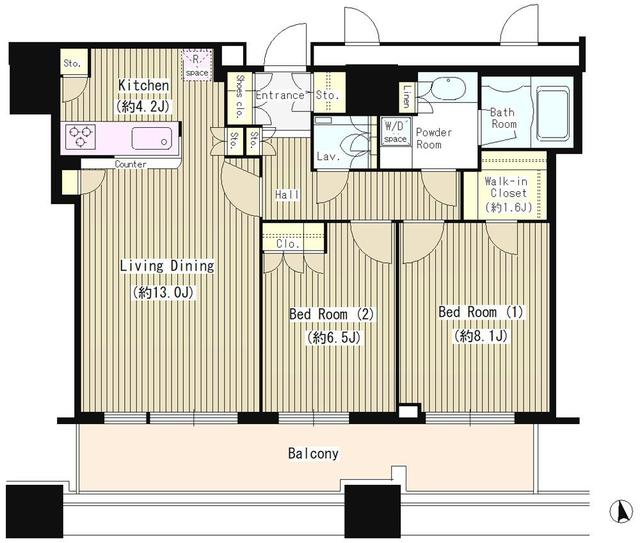 クレストプライムタワー芝の間取り