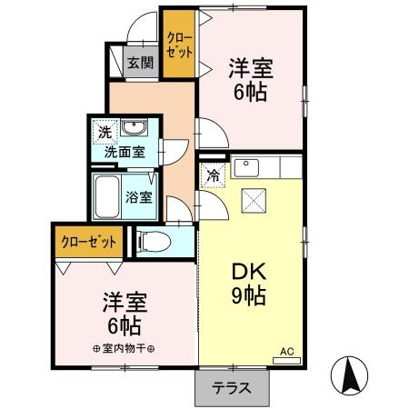 グランメール朝日 A/Bの間取り