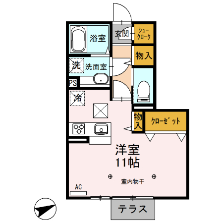 マロニエジャルダン Aの間取り