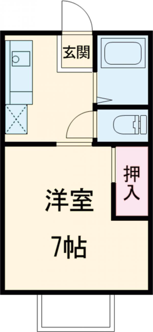 ハイツ瀬石・103号室の間取り