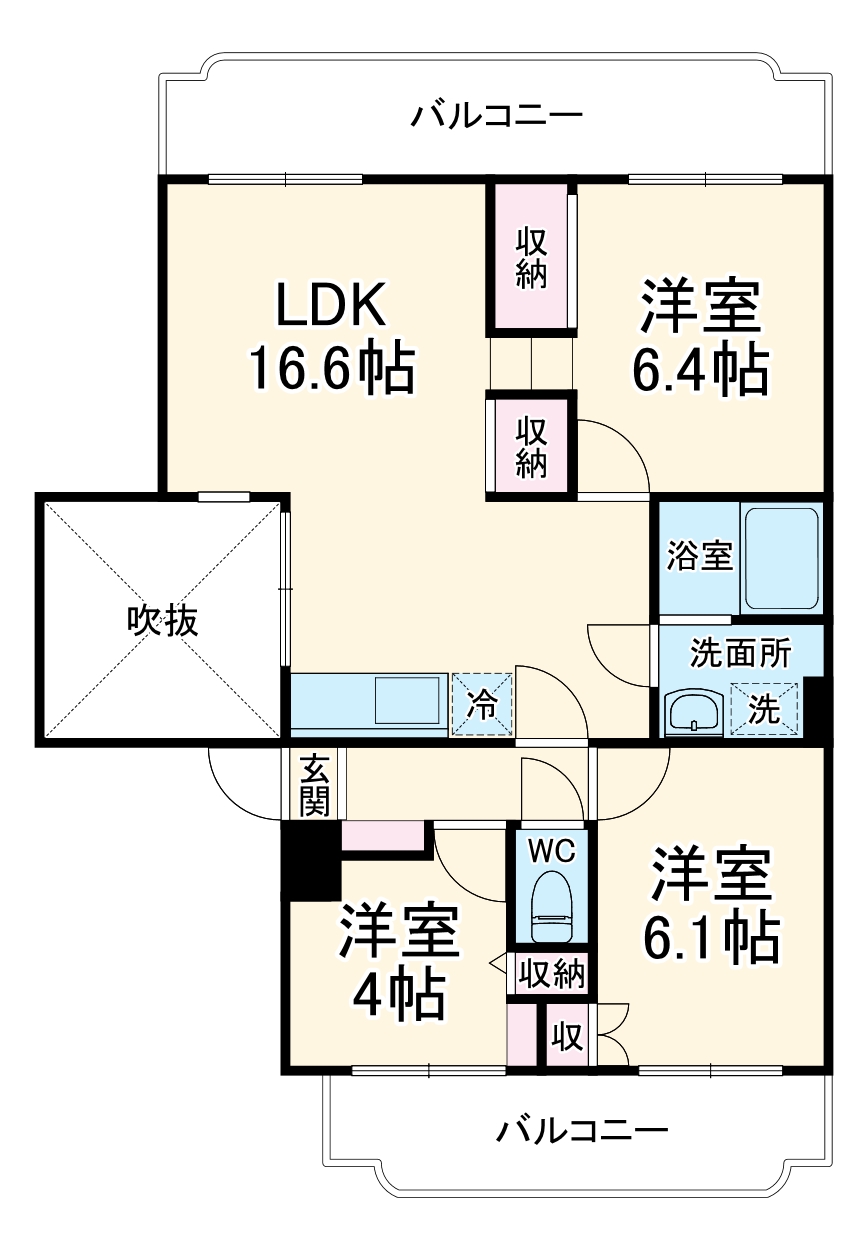 厚木国際飯山レジデンスC棟の間取り