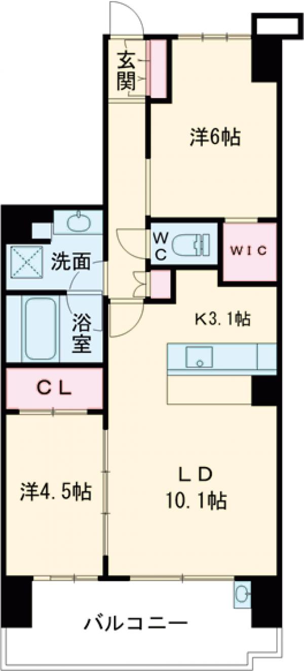 新宿の完工年月(2015年10月)築の賃貸マンションの間取り