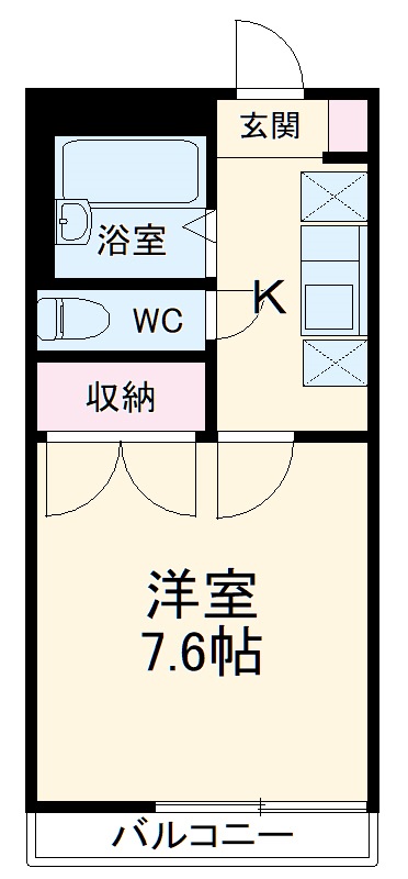 アンプルールフェールひまわり・101号室の間取り