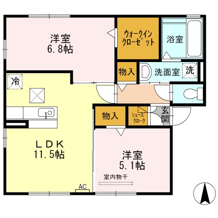 アムルーズ Bの間取り