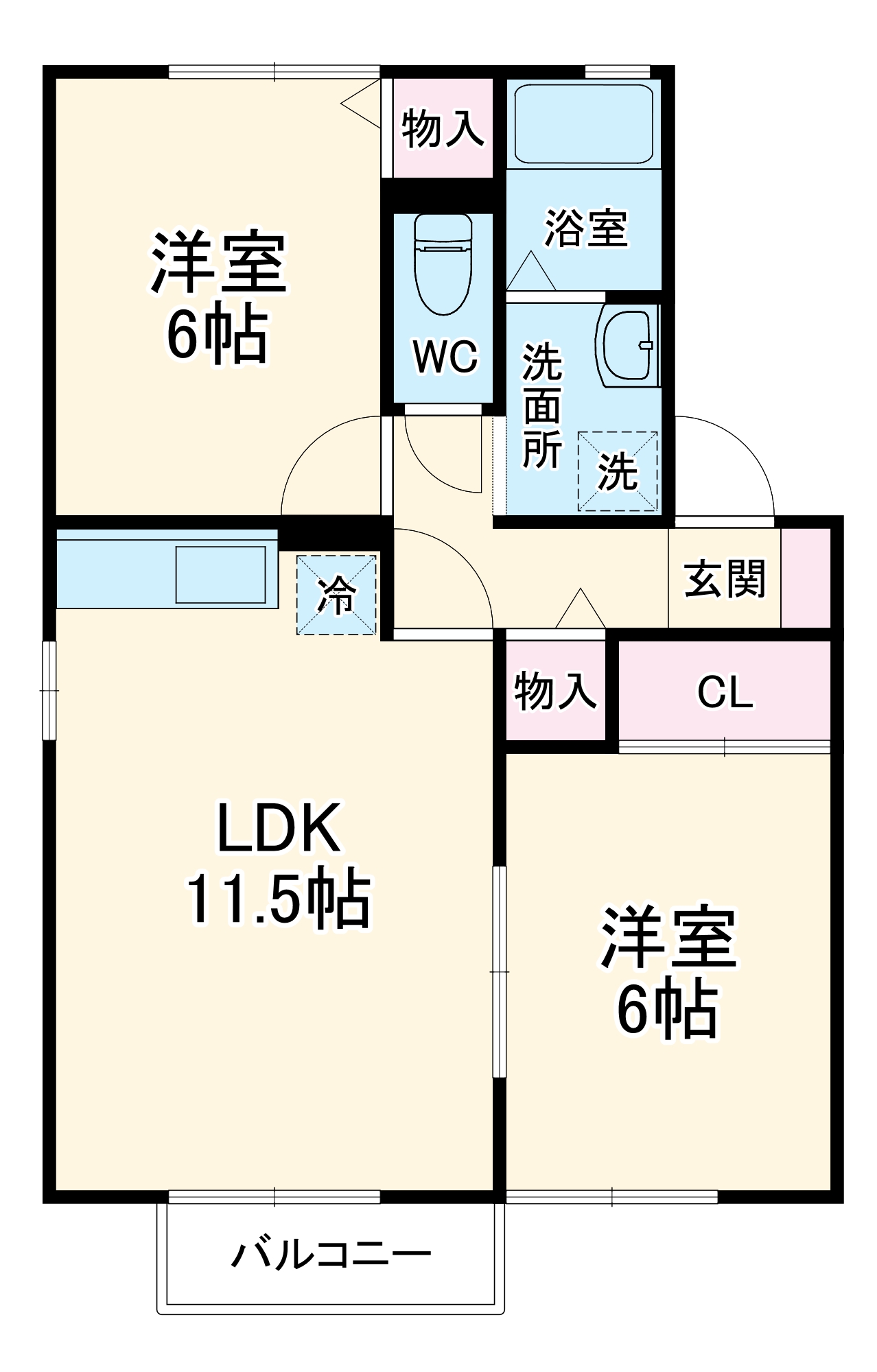 セジュールミキ A棟の間取り
