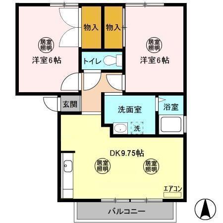 ルミエールコート・202号室の間取り