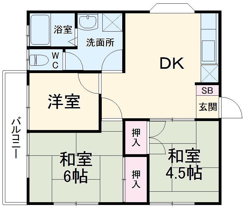 鈴木ハイツの間取り