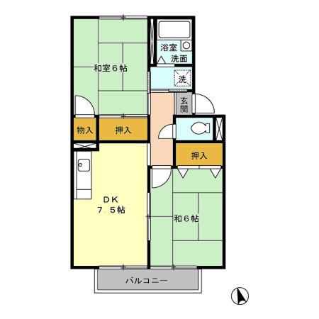 プレジール三宅 Bの間取り