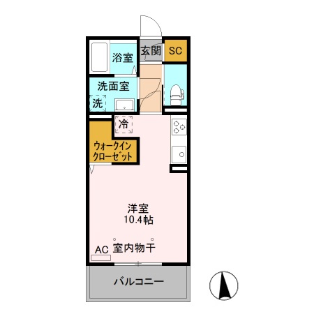 カスタリア Aの間取り