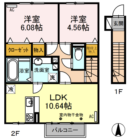 平松ハイツ 弐番館の間取り