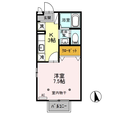 クレール矢中 A/Bの間取り