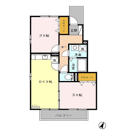 ソレイユ西島 Bの間取り