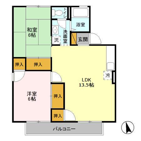 セジュールフジサク Aの間取り