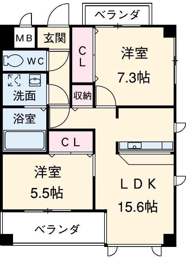 シティーライフ植田の間取り