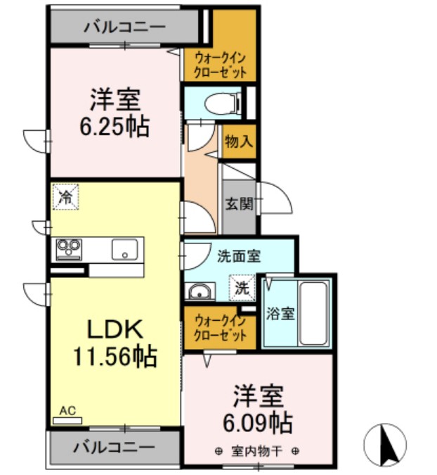 コンフォール長峰A棟の間取り