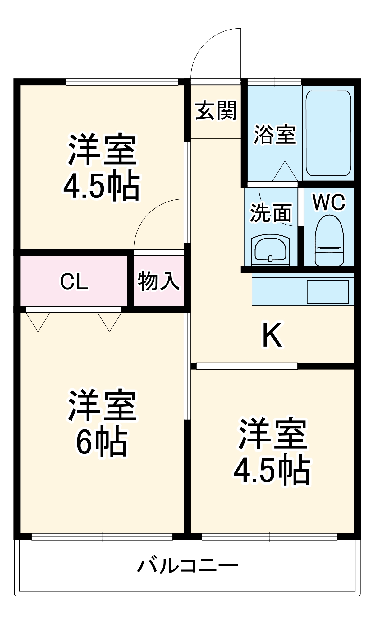 シティハイム野辺 大原Aの間取り