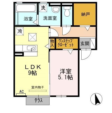 アッパルタメント ディ ソーレ Bの間取り