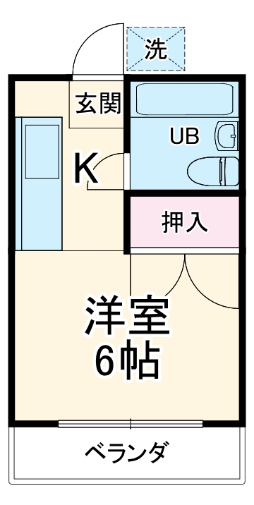ハイツ杉山・205号室の間取り