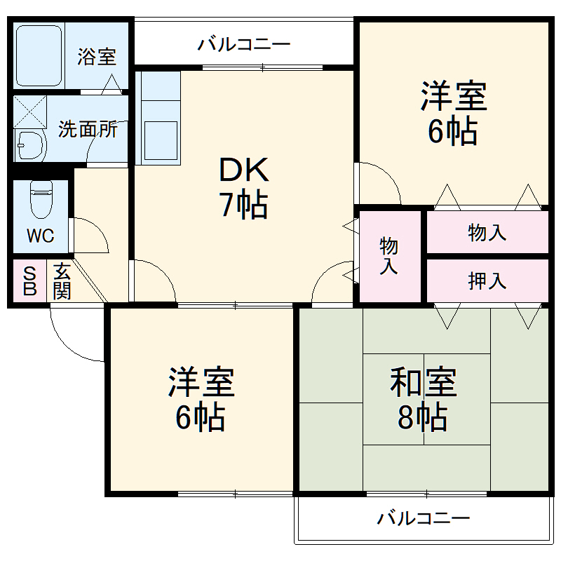 エステートピア豊中北B棟の間取り
