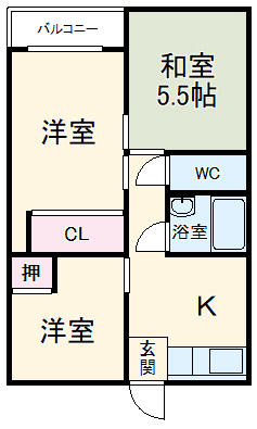 サンローヤル東山NO.1の間取り