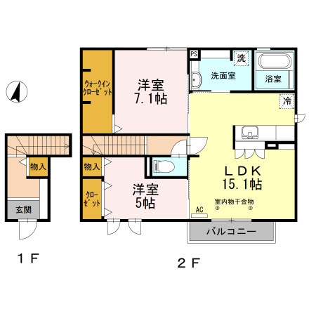 Notre Maison III・V(ノートルメゾンスリーファイブ) Vの間取り